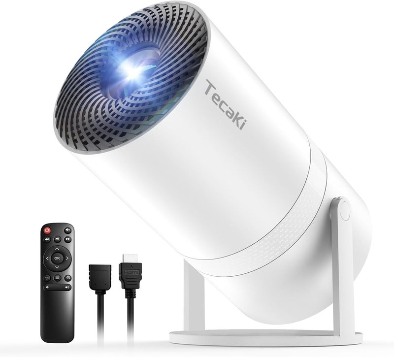 Tecaki [Built-in Apps]Mini Portable Projector with WiFi and Bluetooth,Support Movie Projector 1080P HD,Auto Keystone Correction,180° Rotatable,Compatible with TV Stick, HDMI, USB, Smartphone, Laptop - Image 1